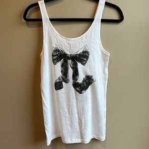 NWT H&M white bow tank top